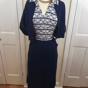 1940s 1950s nautical dress set